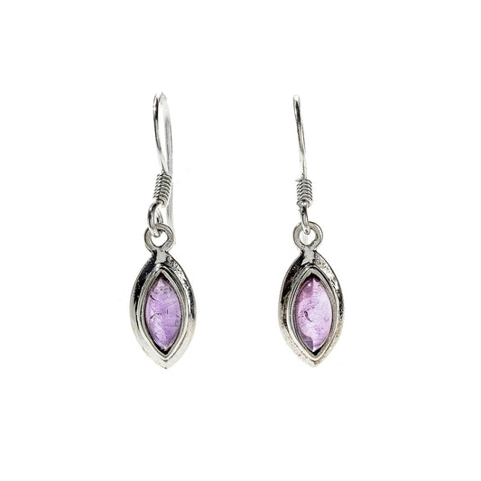 Sterling Silver Amethyst Drop Earrings