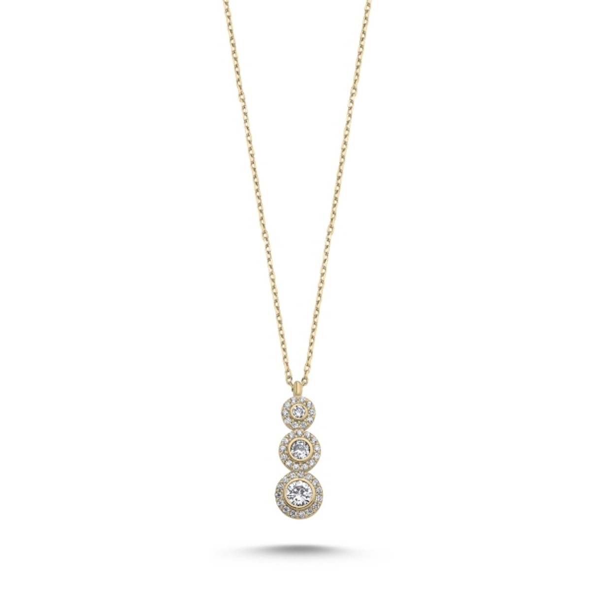 Sterling Silver Gold Plated CZ Necklace