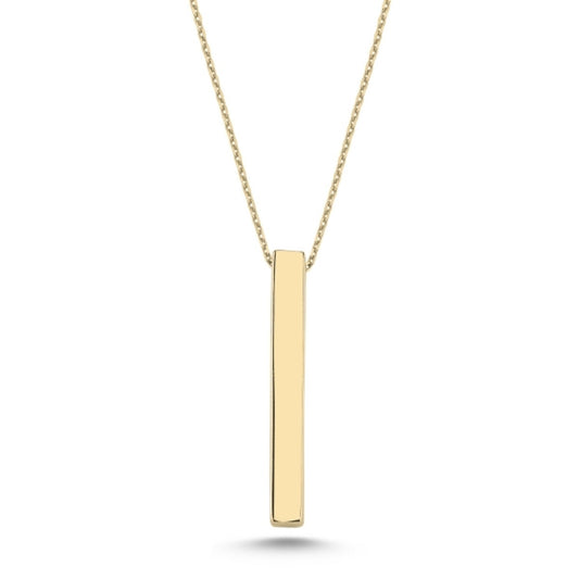 Sterling Silver Gold Plated Stick Necklace