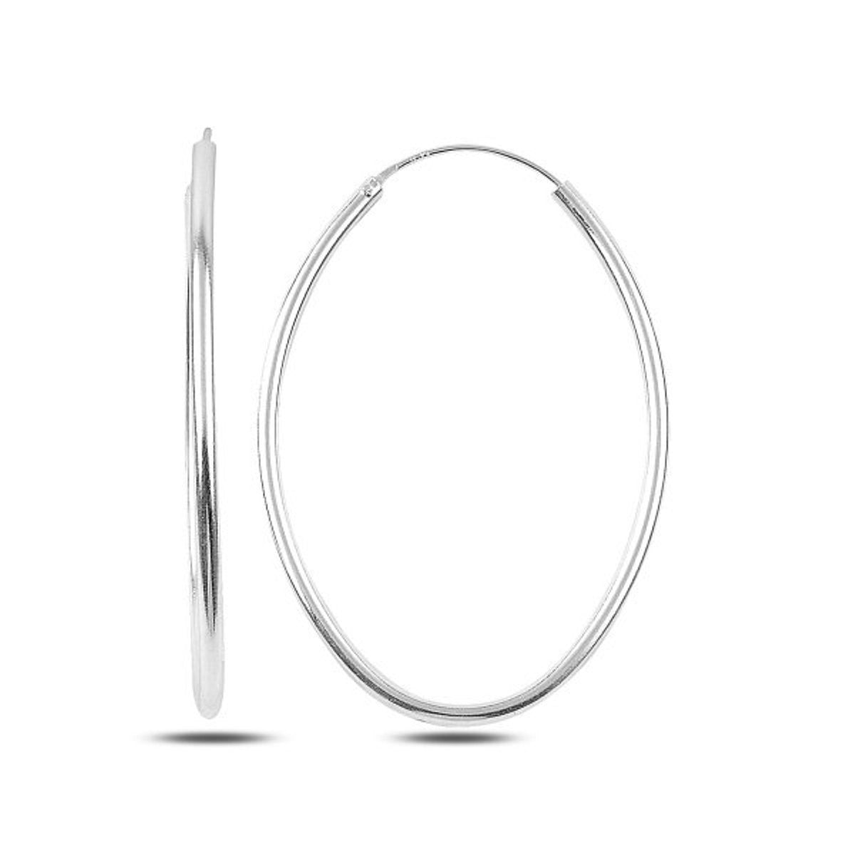 Sterling Silver 40 mm Oval Hoops