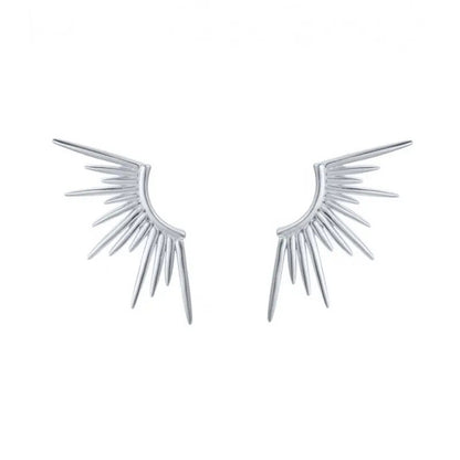 Sterling Silver Rhodium Plated Sunbeam Studs