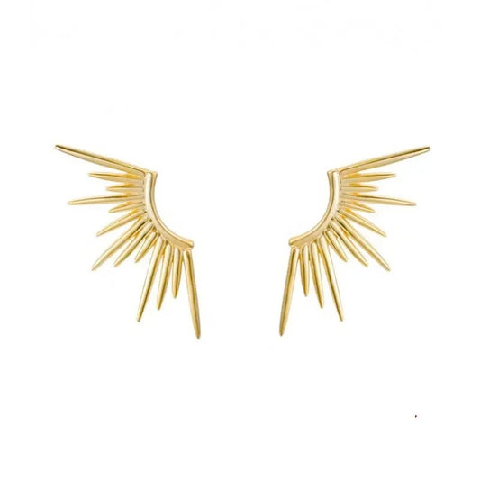 Sterling Silver Gold Plated Sunbeam Studs