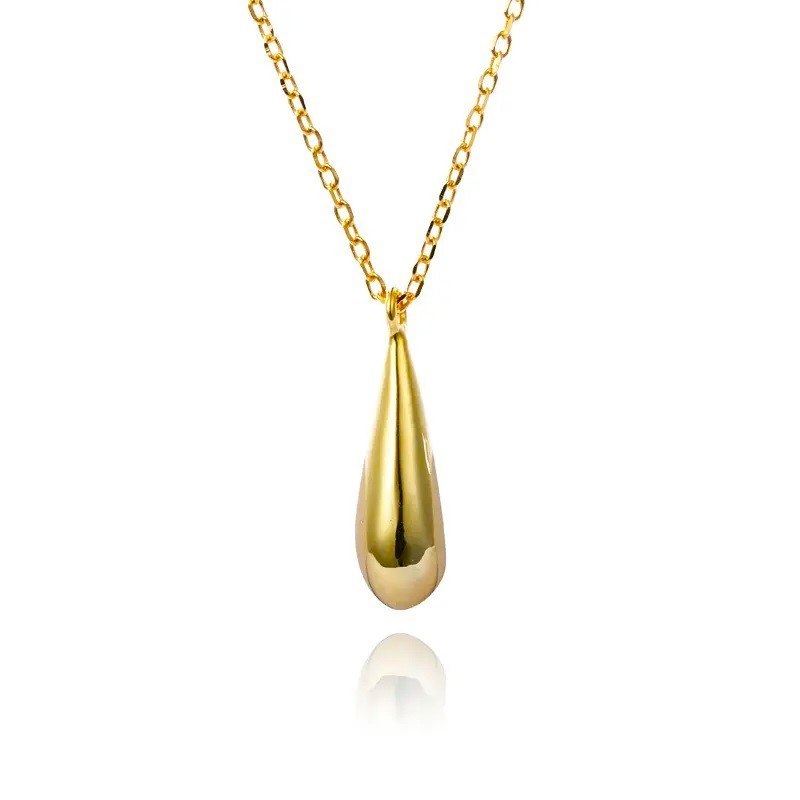 Sterling Silver Gold Plated Teardrop Necklace