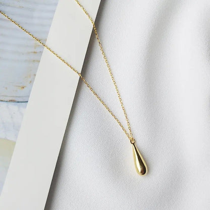 Sterling Silver Gold Plated Teardrop Necklace