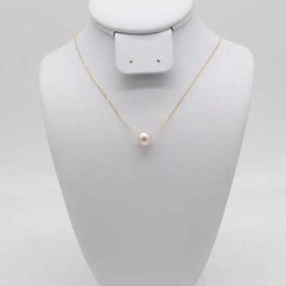 Sterling Silver Gold Plated Pearl Pendant Necklace