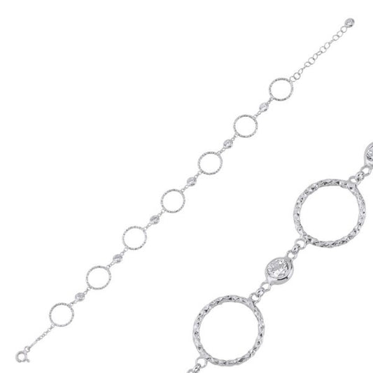 Sterling Silver Rhodium Plated CZ Bracelet