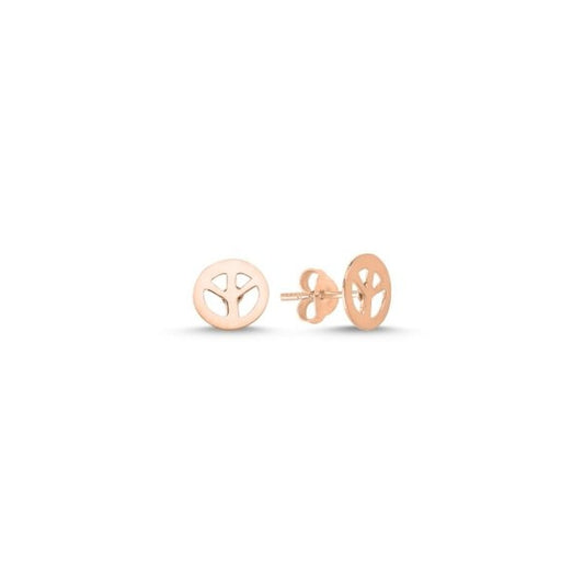 Sterling Silver Rose Gold Plated Studs "Peace"