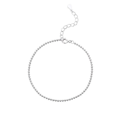 Sterling Silver Rhodium Plated Ball Bead Bracelet