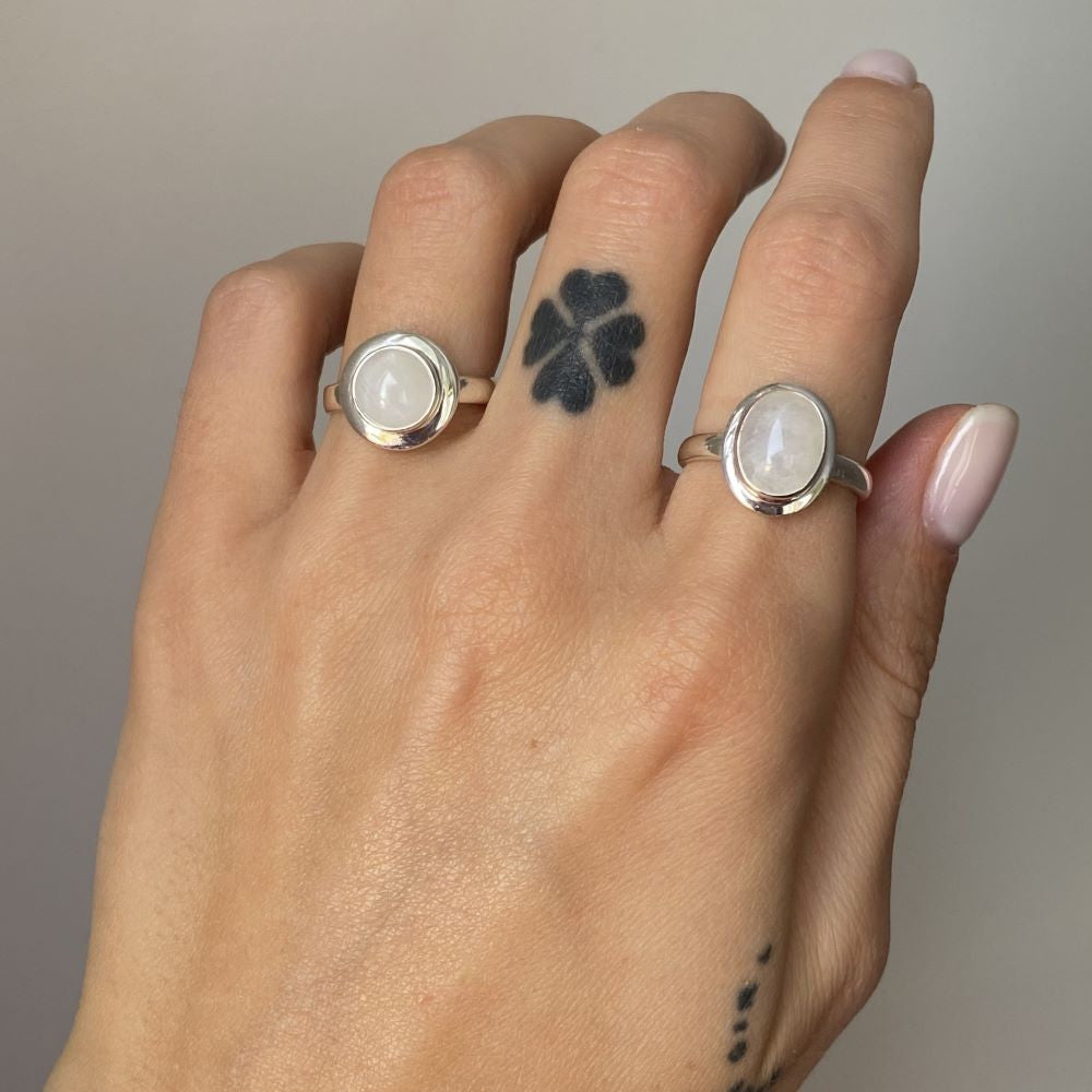 Sterling Silver Oval Moonstone Ring