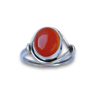 Sterling Silver Oval Carnelian Ring