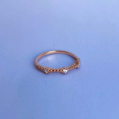 Sterling Silver Rose Gold Plated CZ Ring