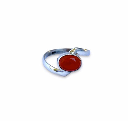 Sterling Silver Oval Carnelian Ring