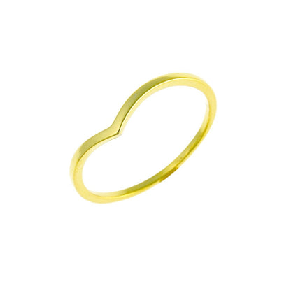 Sterling Silver Gold Plated V Ring