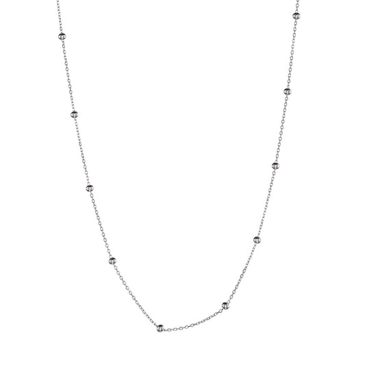 Sterling Silver Rhodium Plated Beaded Necklace