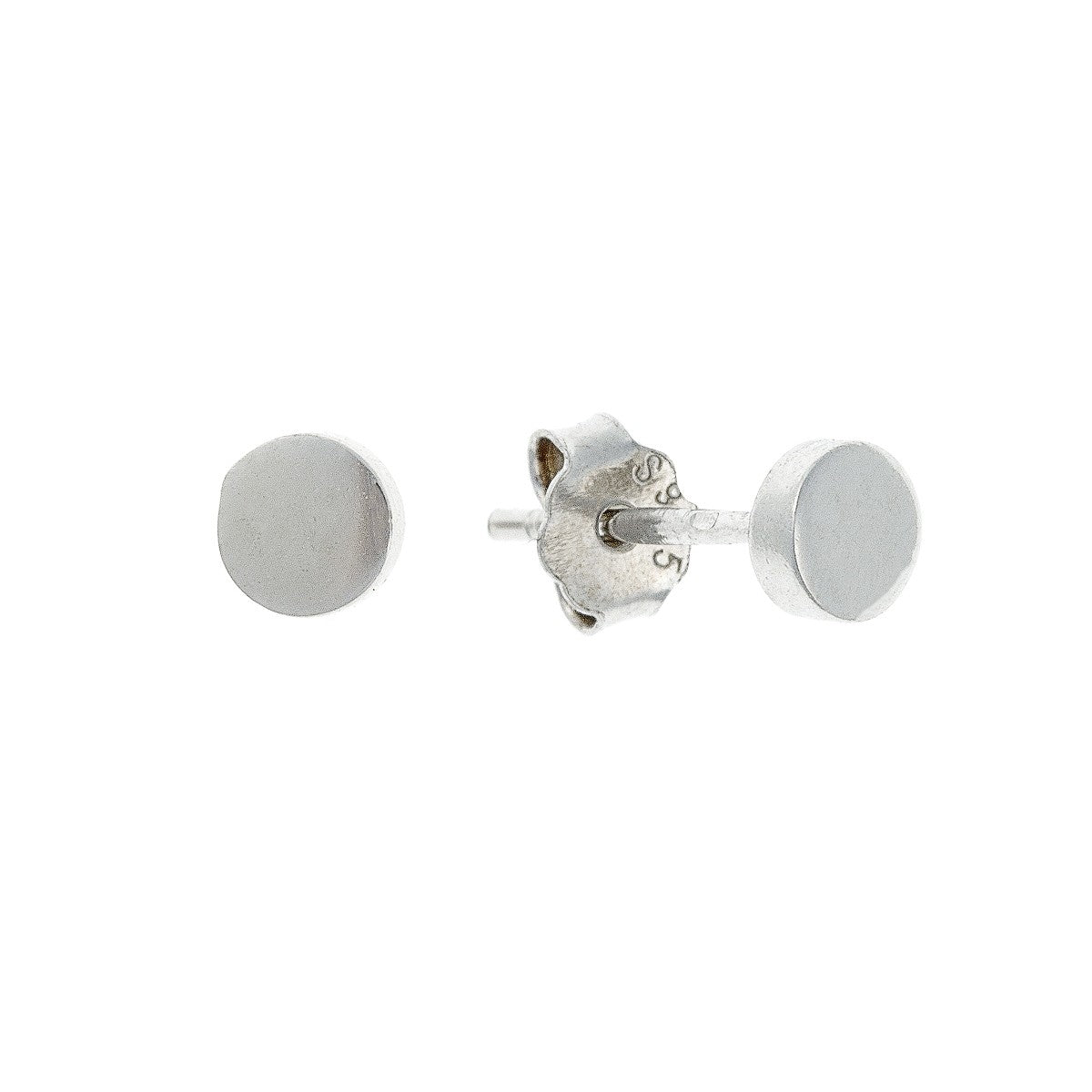 Sterling Silver Rhodium Plated 3 - 8 mm Round Studs