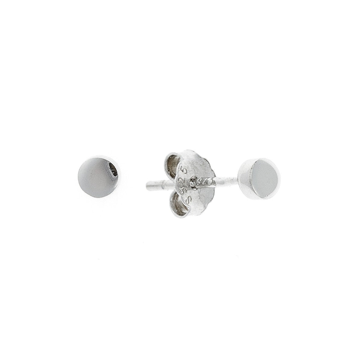 Sterling Silver Rhodium Plated 3 - 8 mm Round Studs