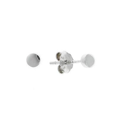 Sterling Silver Rhodium Plated 3 - 8 mm Round Studs