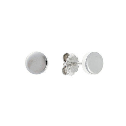 Sterling Silver Rhodium Plated 3 - 8 mm Round Studs