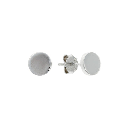 Sterling Silver Rhodium Plated 3 - 8 mm Round Studs