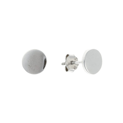 Sterling Silver Rhodium Plated 3 - 8 mm Round Studs