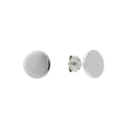 Sterling Silver Rhodium Plated 3 - 8 mm Round Studs