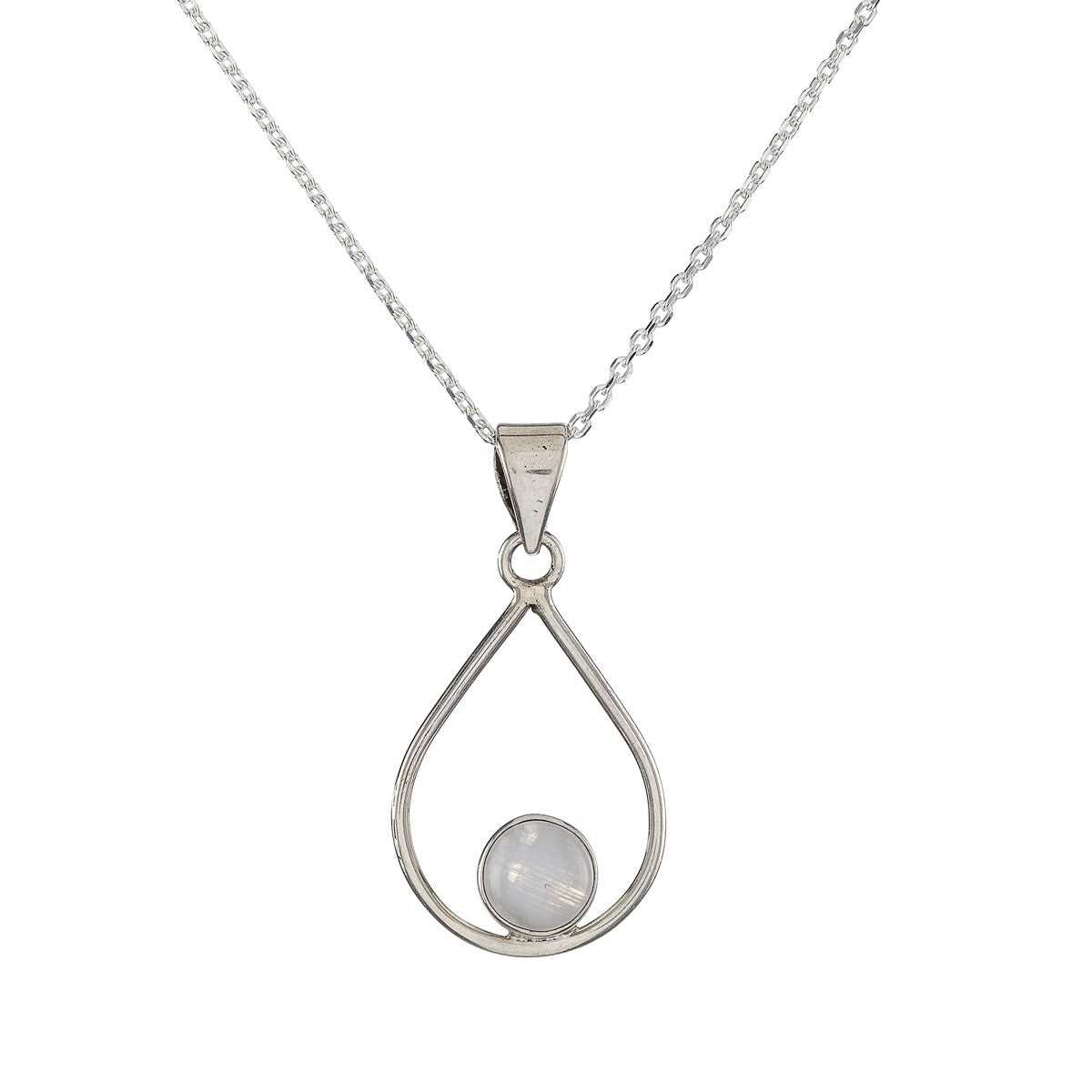 Sterling Silver Moonstone Pendant Necklace