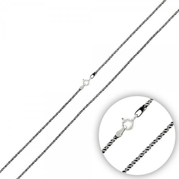 Oxidized Silver 1 mm Twist Chain