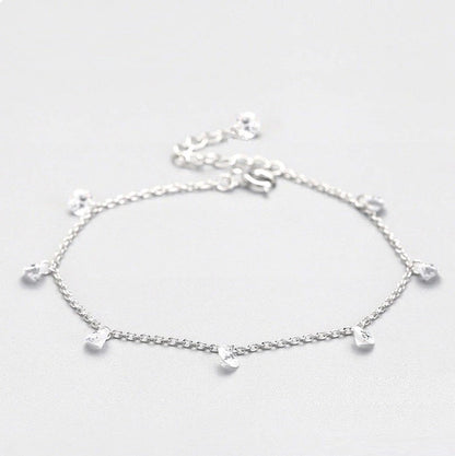 Sterling Silver Rhodium Plated CZ Bracelet