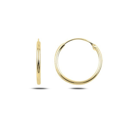 Sterling Silver Gold Plated 10 - 50 mm Hoops