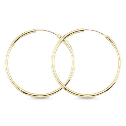 Sterling Silver Gold Plated 10 - 50 mm Hoops