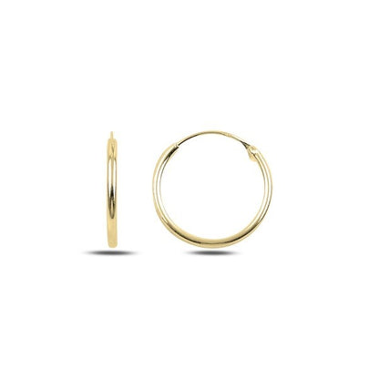 Sterling Silver Gold Plated 10 - 50 mm Hoops