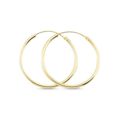 Sterling Silver Gold Plated 10 - 50 mm Hoops