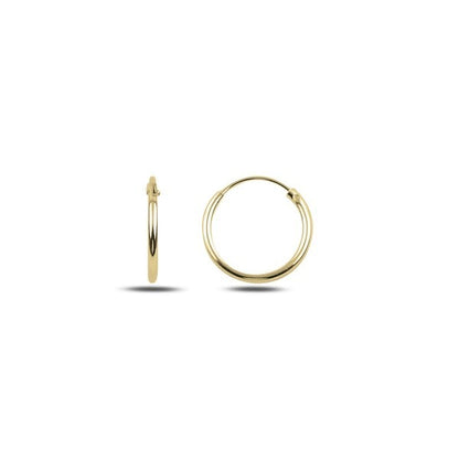 Sterling Silver Gold Plated 10 - 50 mm Hoops