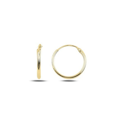 Sterling Silver Gold Plated 10 - 50 mm Hoops