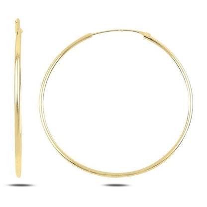 Sterling Silver Gold Plated 10 - 50 mm Hoops