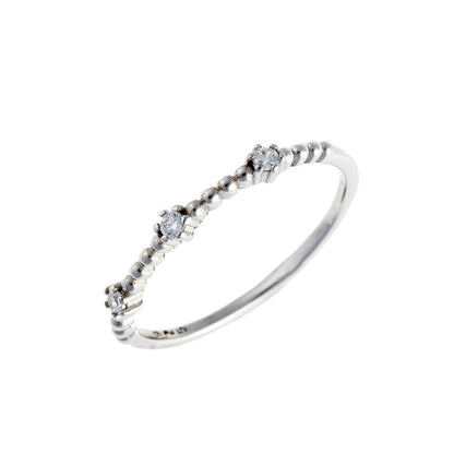 Sterling Silver Rhodium Plated CZ Ring