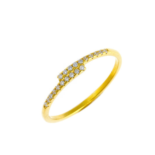 Sterling Silver Gold Plated CZ Ring