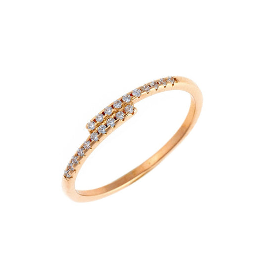 Sterling Silver Rose Gold Plated CZ Ring