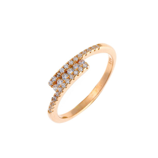 Sterling Silver Rose Gold Plated CZ Ring