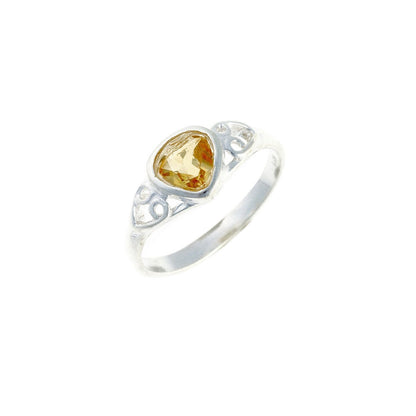 Citrine stone silver ring