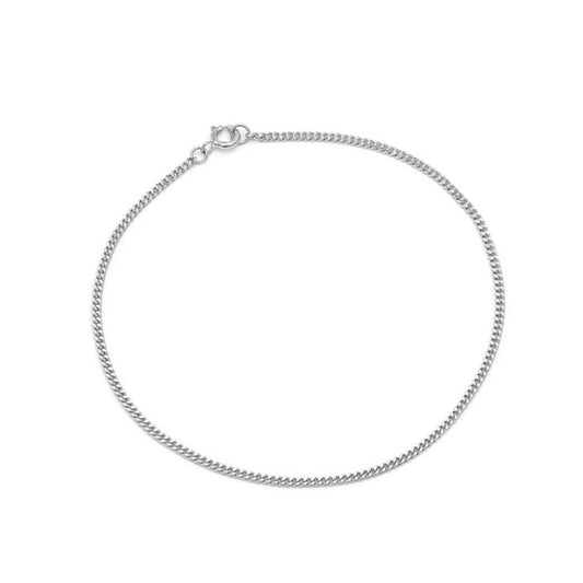 Sterling Silver 1.35 mm Curb Chain Bracelet