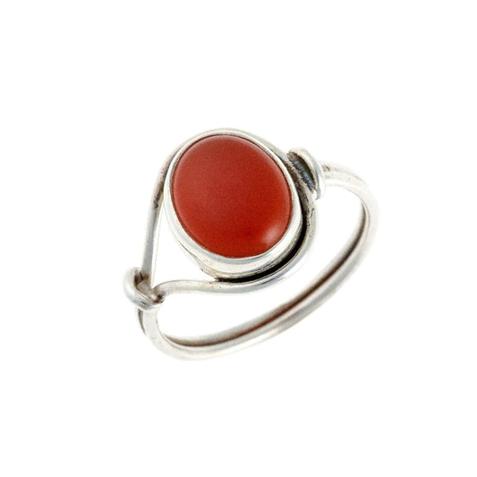 Sterling Silver Oval Carnelian Ring