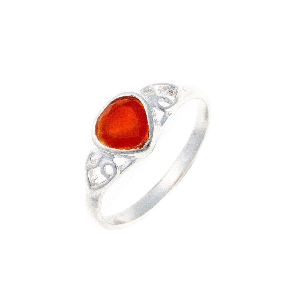 Carnelian stone silver ring