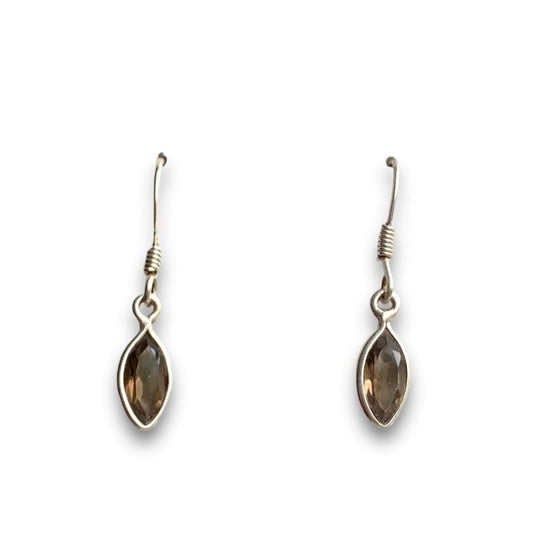 Sterling Silver Smoky Quartz Drop Earrings