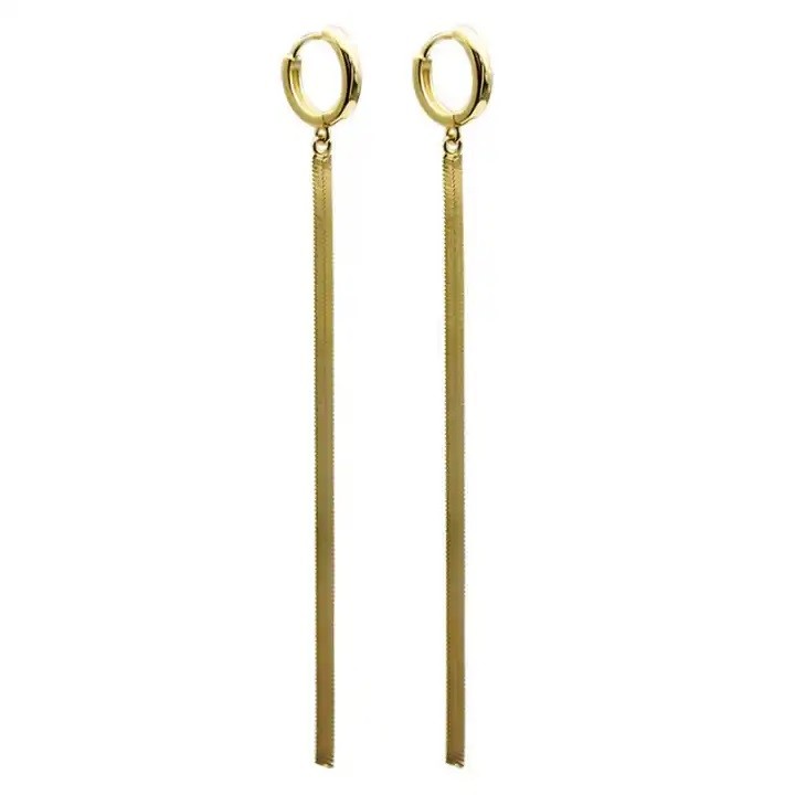 Sterling Silver Gold Plated Chain Drop Earrings