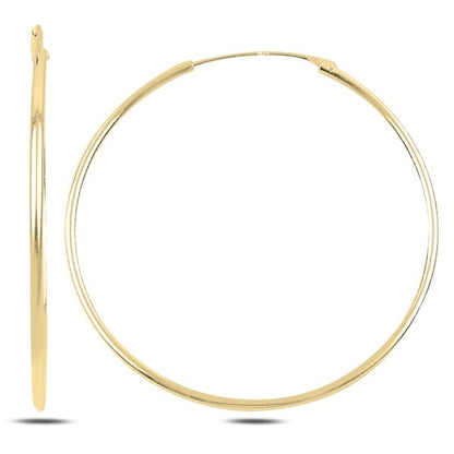 Sterling Silver Gold Plated 10 - 50 mm Hoops