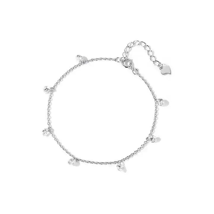 Sterling Silver Rhodium Plated CZ Bracelet