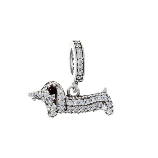 Sterling Silver CZ Puppy Pendant