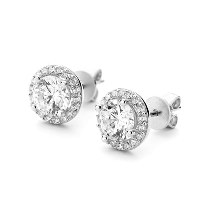 Sterling Silver Rhodium Plated Soleste Studs