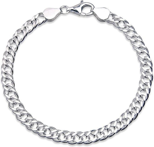 Sterling Silver 7.1 mm Rombo Chain Bracelet